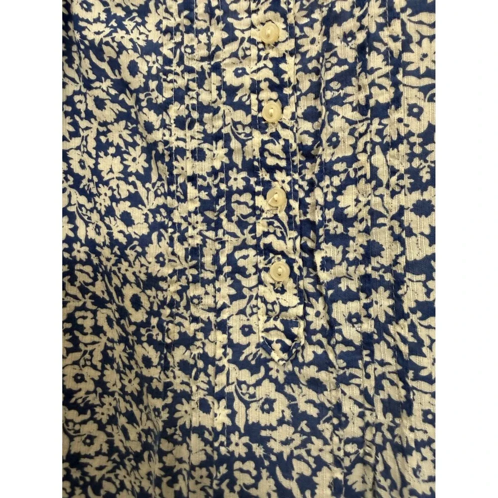 Ralph Lauren Floral Ditsy Dress Blue Ruffle Drop Waist Cute School Event Size 8
